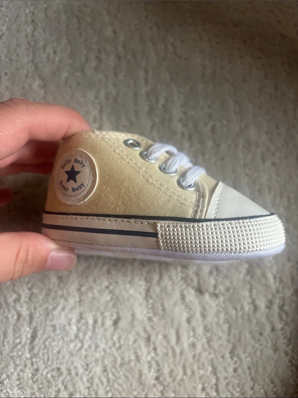 NWOT Baby Lace-Up Sneakers in Pale Yellow